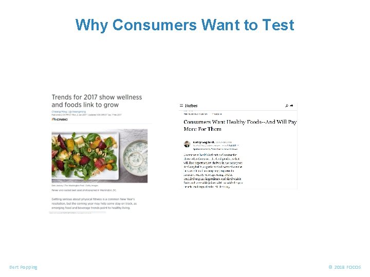 FOOD ALLERGENS Why Consumers Want to Test Bert Popping © 2018 FOCOS 