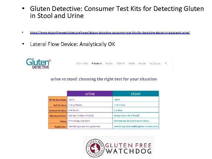  • Gluten Detective: Consumer Test Kits for Detecting Gluten in Stool and Urine