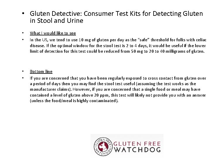  • Gluten Detective: Consumer Test Kits for Detecting Gluten in Stool and Urine