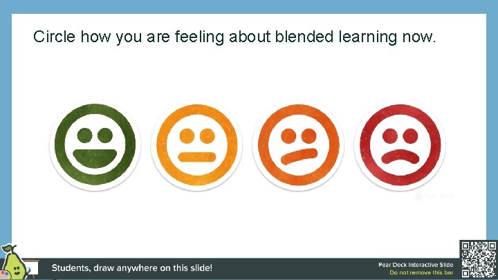 Circle how you are feeling about blended learning now. 