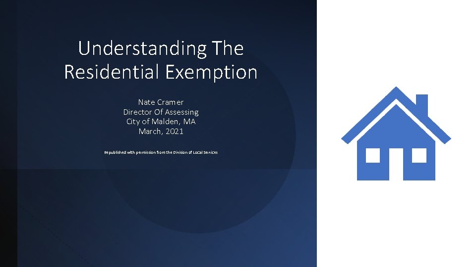 Understanding The Residential Exemption Nate Cramer Director Of