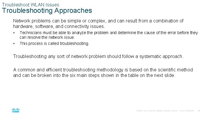 Troubleshoot WLAN Issues Troubleshooting Approaches Network problems can be simple or complex, and can