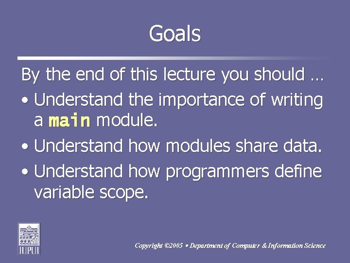 Goals By the end of this lecture you should … • Understand the importance