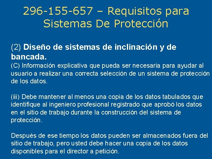 296 -155 -657 – Requisitos para Sistemas De Protección (2) Diseño de sistemas de