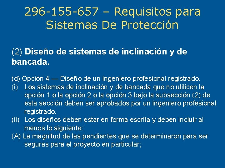 296 -155 -657 – Requisitos para Sistemas De Protección (2) Diseño de sistemas de