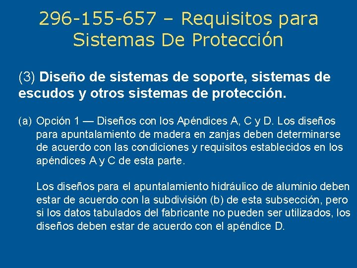 296 -155 -657 – Requisitos para Sistemas De Protección (3) Diseño de sistemas de