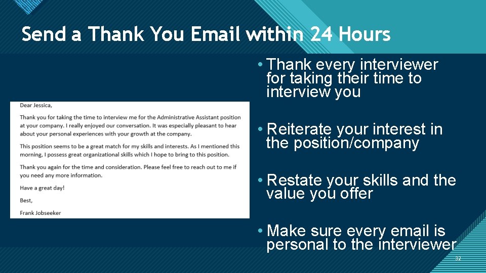 Click Master title. Email style Sendtoaedit Thank You within 24 Hours • Thank every