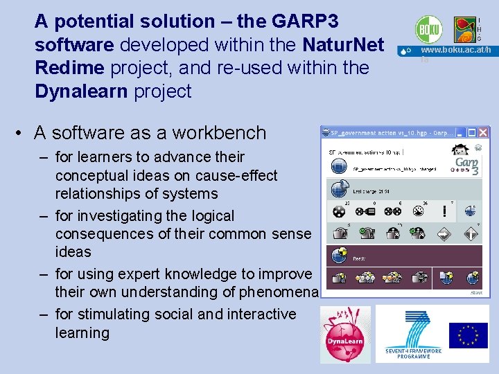 A potential solution – the GARP 3 software developed within the Natur. Net Redime
