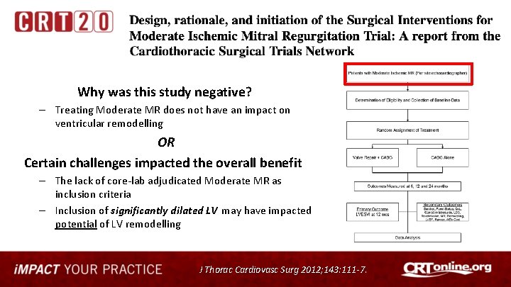 Why was this study negative? – Treating Moderate MR does not have an impact