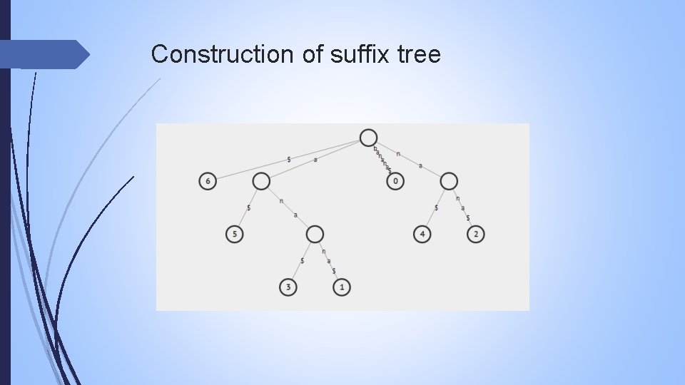 Construction of suffix tree 