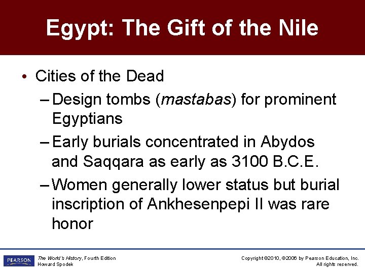 Egypt: The Gift of the Nile • Cities of the Dead – Design tombs