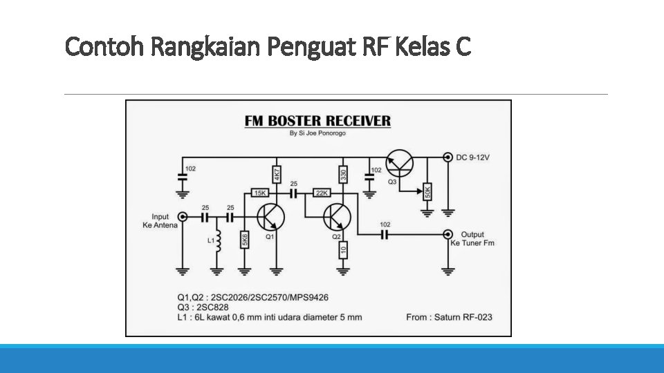 Contoh Rangkaian Penguat RF Kelas C 