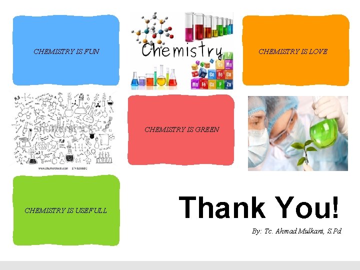 CHEMISTRY IS FUN CHEMISTRY IS LOVE CHEMISTRY IS GREEN CHEMISTRY IS USEFULL Thank You!