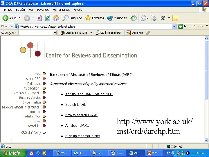 http: //www. york. ac. uk/ inst/crd/darehp. htm Metodología de la Investigación http: //www. york. ac. uk/ inst/crd/darehp. htm Metodología de la Investigación