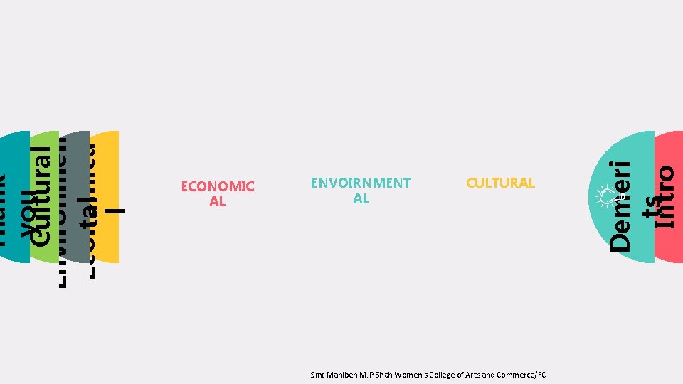 ENVOIRNMENT AL CULTURAL Smt Maniben M. P. Shah Women's College of Arts and Commerce/FC ENVOIRNMENT AL CULTURAL Smt Maniben M. P. Shah Women's College of Arts and Commerce/FC