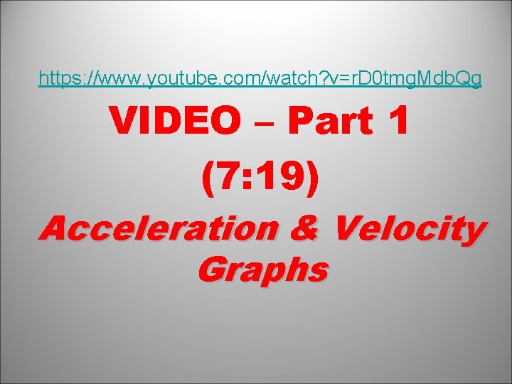 https: //www. youtube. com/watch? v=r. D 0 tmg. Mdb. Qg VIDEO – Part 1