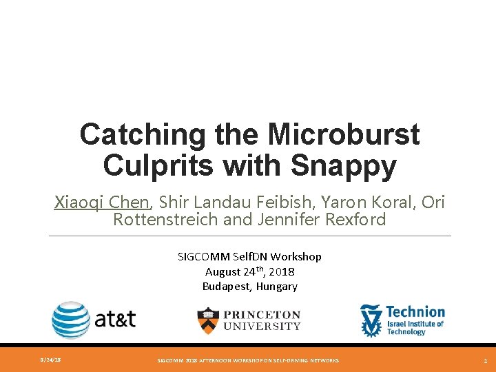 Catching the Microburst Culprits with Snappy Xiaoqi Chen, Shir Landau Feibish, Yaron Koral, Ori