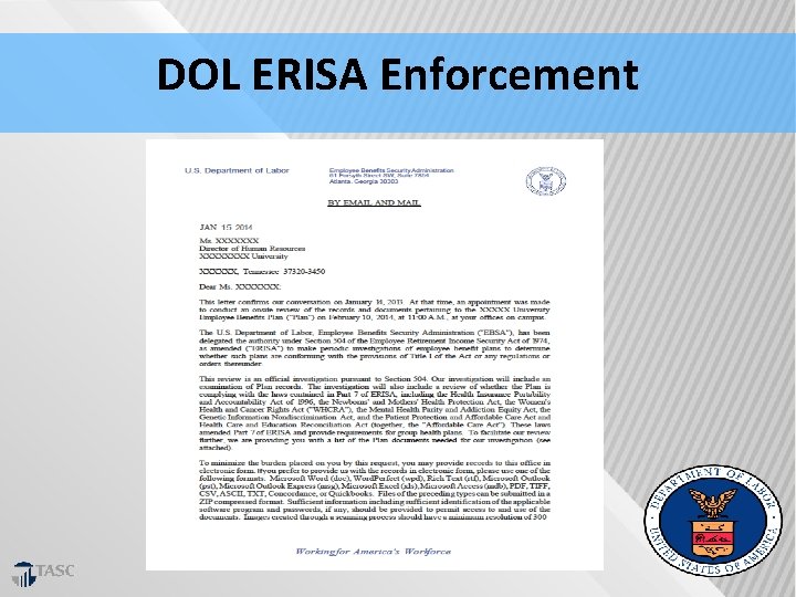 DOL ERISA Enforcement 