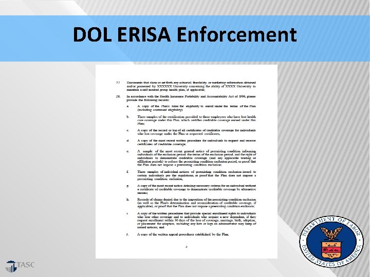 DOL ERISA Enforcement 