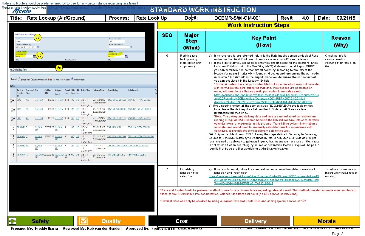 Rate and Route should be preferred method to use for any circumstance regarding rate/transit.