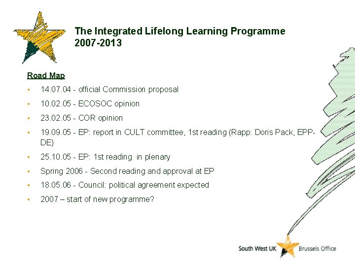 The Integrated Lifelong Learning Programme 2007 -2013 Road Map • 14. 07. 04 -