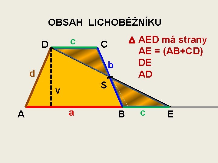OBSAH LICHOBĚŽNÍKU c D C b d S v A AED má strany AE