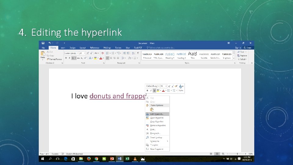 4. Editing the hyperlink 4. Editing the hyperlink