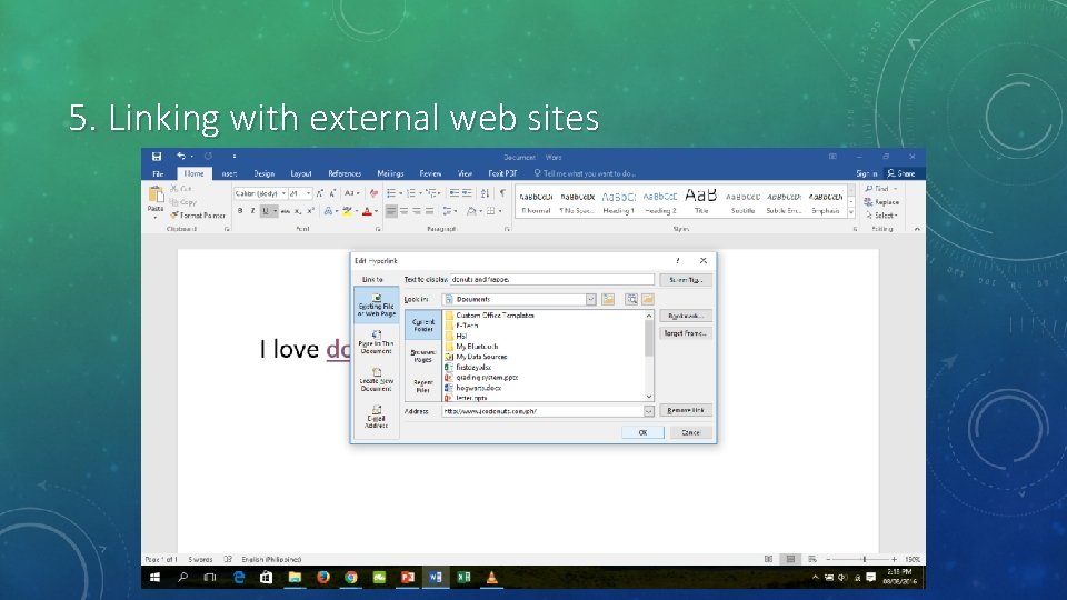 5. Linking with external web sites 5. Linking with external web sites