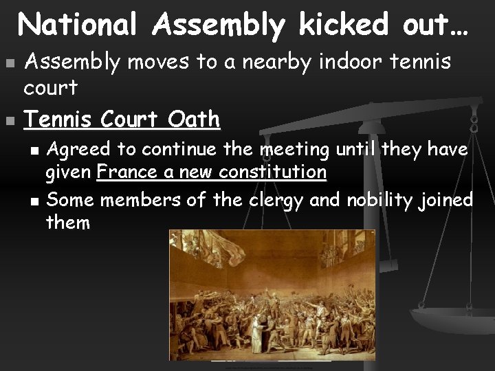 National Assembly kicked out… n n Assembly moves to a nearby indoor tennis court