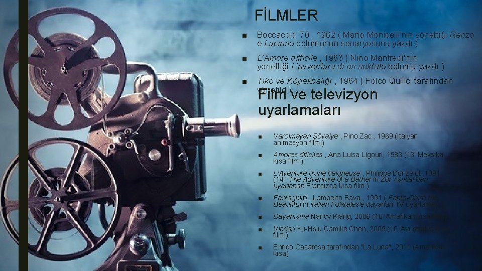 FİLMLER ■ Boccaccio '70 , 1962 ( Mario Monicelli'nin yönettiği Renzo e Luciano bölümünün