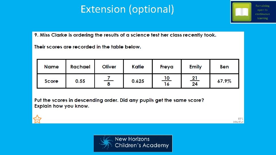 Extension (optional) 