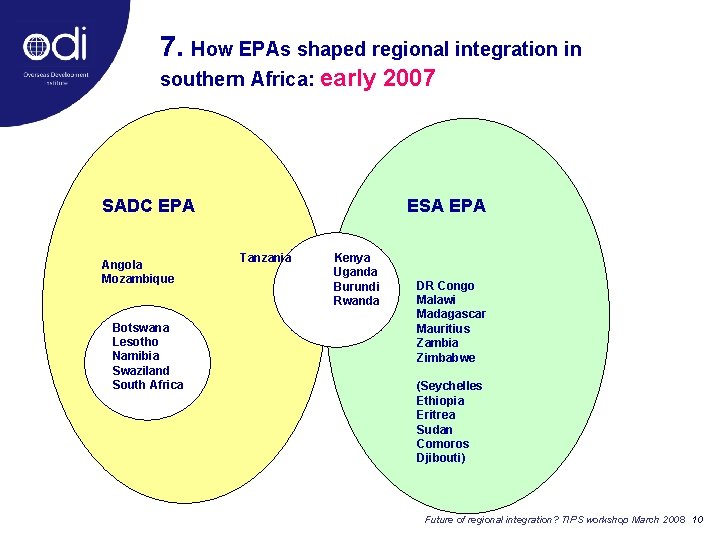 7. How EPAs shaped regional integration in southern Africa: early ESA EPA SADC EPA