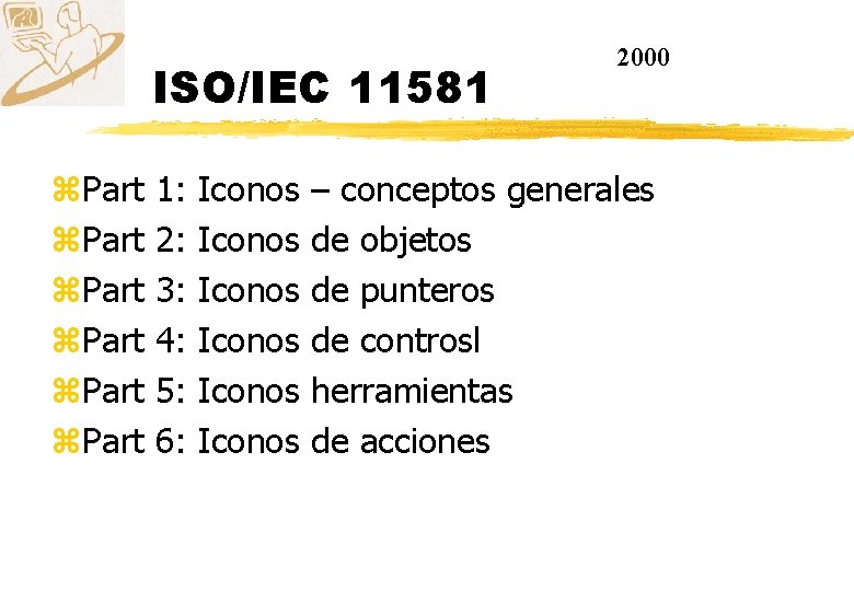ISO/IEC 11581 z. Part 1: 2: 3: 4: 5: 6: Iconos Iconos 2000 –