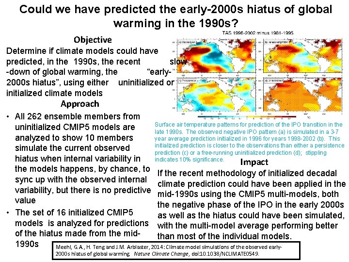 Could we have predicted the early-2000 s hiatus of global warming in the 1990