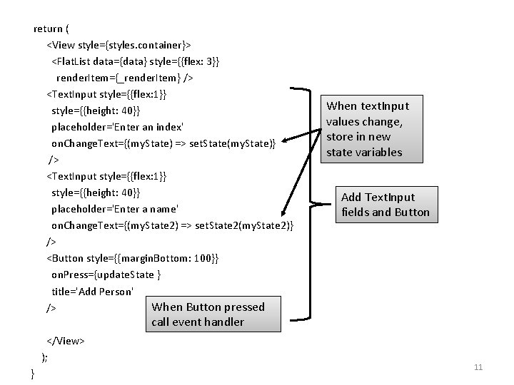 return ( <View style={styles. container}> <Flat. List data={data} style={{flex: 3}} render. Item={_render. Item} />