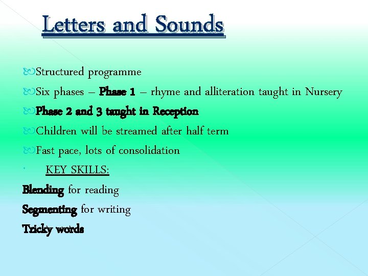 Letters and Sounds Structured programme Six phases – Phase 1 – rhyme and alliteration