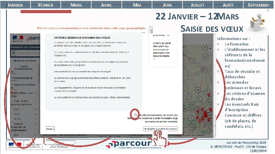 JANVIER FÉVRIER MARS AVRIL MAI JUIN JUILLET AOÛT SEPTEMBRE 22 JANVIER – 12 MARS JANVIER FÉVRIER MARS AVRIL MAI JUIN JUILLET AOÛT SEPTEMBRE 22 JANVIER – 12 MARS