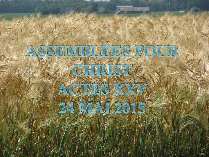 ASSEMBLÉES POUR CHRIST ACTES XXV 24 MAI 2015 29 