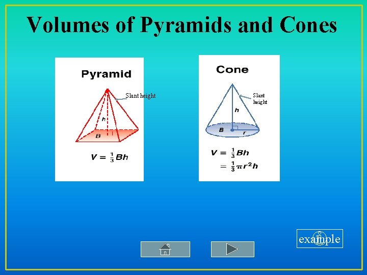 Volumes of Pyramids and Cones Slant height example 