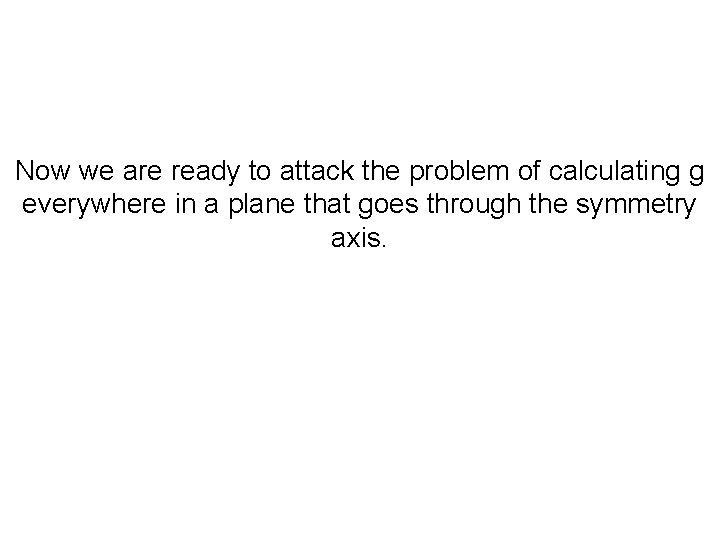 Now we are ready to attack the problem of calculating g everywhere in a