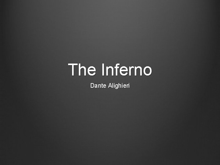 The Inferno Dante Alighieri 