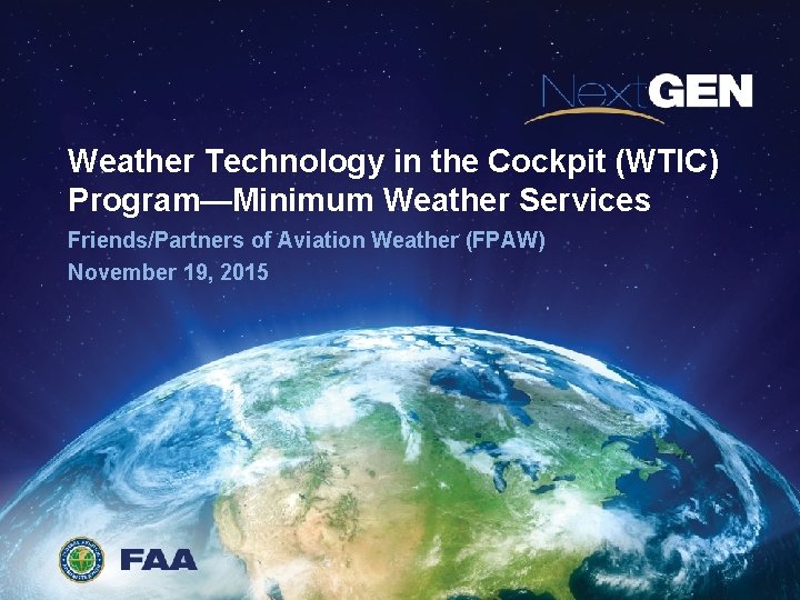 Weather Technology in the Cockpit WTIC ProgramMinimum Weather