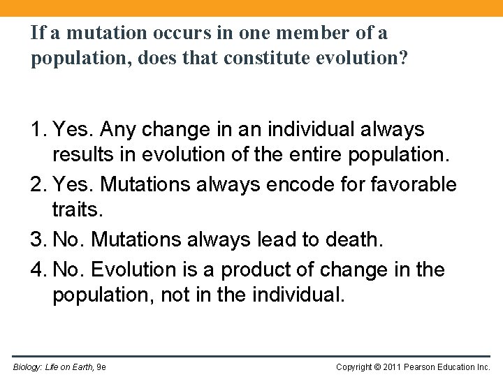 If a mutation occurs in one member of a population, does that constitute evolution?
