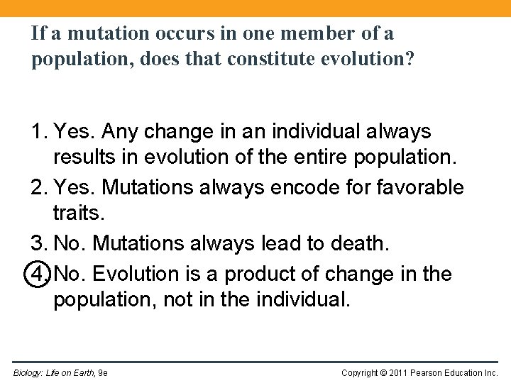 If a mutation occurs in one member of a population, does that constitute evolution?