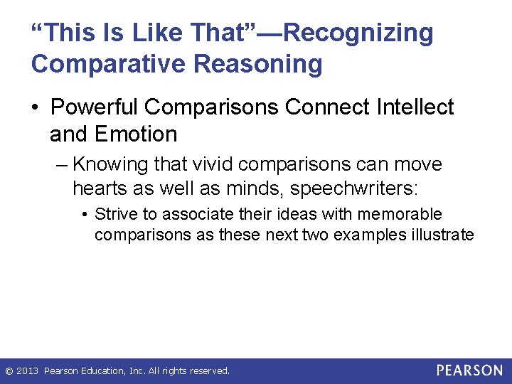 “This Is Like That”—Recognizing Comparative Reasoning • Powerful Comparisons Connect Intellect and Emotion –