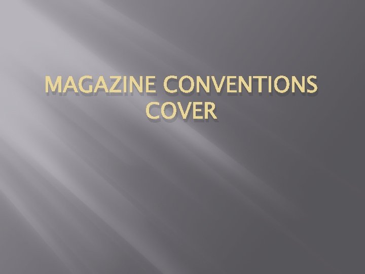 MAGAZINE CONVENTIONS COVER 