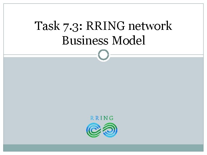 Task 7. 3: RRING network Business Model 