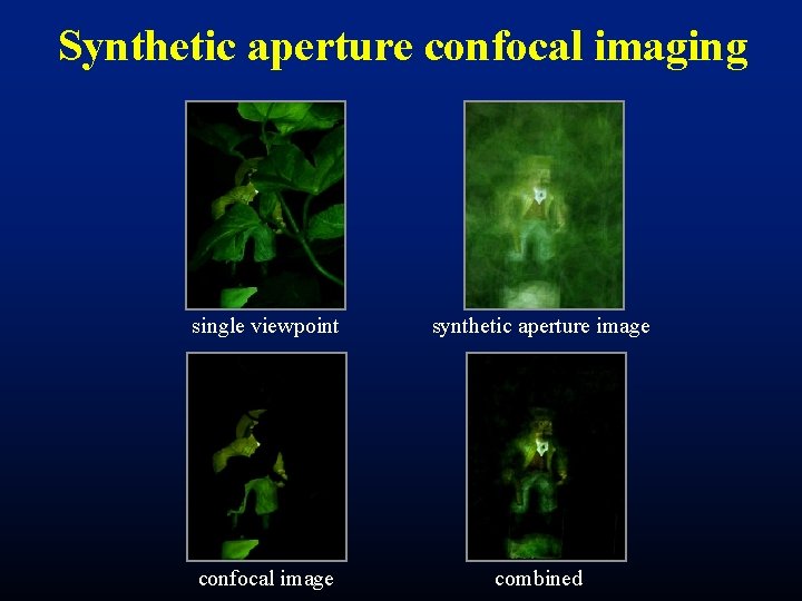 Synthetic aperture confocal imaging single viewpoint synthetic aperture image confocal image combined Synthetic aperture confocal imaging single viewpoint synthetic aperture image confocal image combined