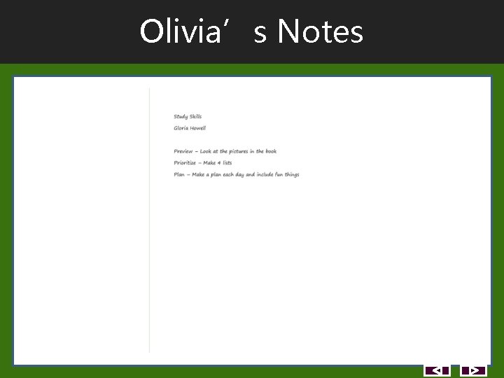 Olivia’s Notes Olivia’s Notes