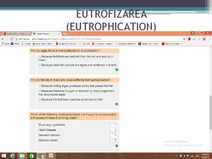 EUTROFIZAREA (EUTROPHICATION) 